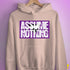 Assume Nothing Lesbian Labrys Pride Flag Hoodie - Light Pink